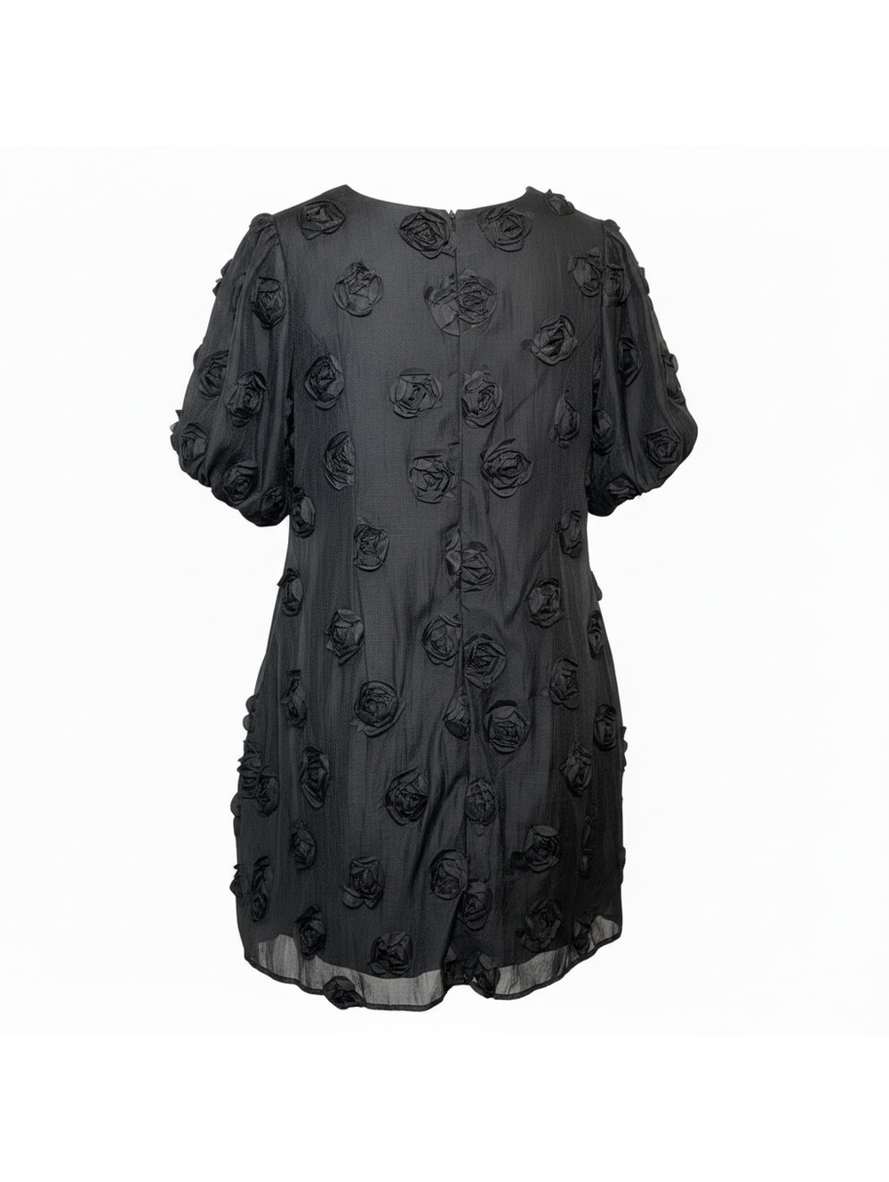 NWT Impressions 3D Rosette Applique Mini Dress, Black, 2XL - Picture 3 of 5